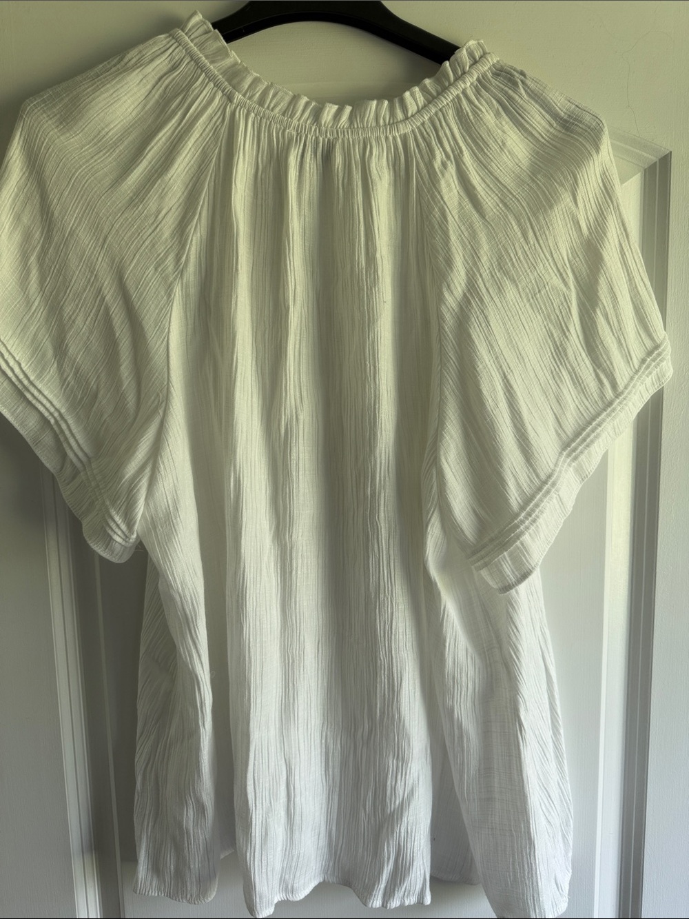 Wonderly White Ruffled Henley Tunic - Picture 8 of 9
